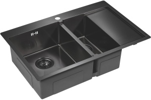 Мойка кухонная Paulmark Liga L 78 темный хром  - 2