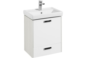 Тумба под раковину подвесная Aquaton Йорк 55 белый-светлое дерево - 2