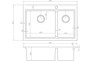 Мойка кухонная Zorg Master X Dixi ZM R-5278-L - 2