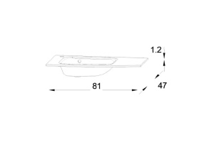 EB1884RU-DE1 Nona стеклянная раковина, матовый белый, 80 см, 1 раковина - 2