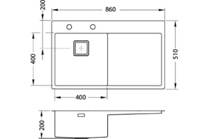 Мойка STYLUX 50 L BRS-90 860X510 левая в компл.с сифоном 1133398 - 3