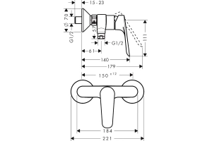 Смеситель для душа Hansgrohe Logis E хром - 2