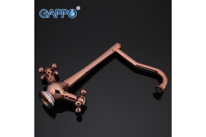 Смеситель для кухни с керамическим рисунком с гайкой красное золото G4065-3 - 3