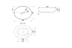 Накладная раковина Brevita MELANA 50 черная матовая - 3