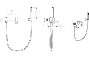 Смеситель Boheme Q 143-BB для ванны с душем - 2