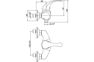 Смеситель для душа Paini Fiori F2CR511LMKM - 2