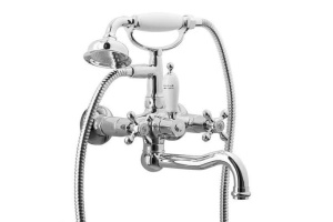 Смеситель для ванны Boheme Crystal хром с черной ручкой кристаллом Swarovski