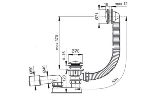 Сифон для ванны А504 КМ-100 Click Clack металл, 80с - 2