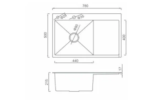 Кухонная раковина Gappo 78х50 черная - 2