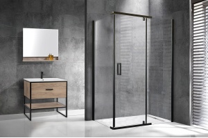 Душевой угол Royal Bath HPVD 100х70 профиль черный стекло прозрачное - 2