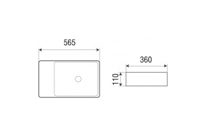 Раковина накладная WW ELBACH 2263 56.5 белый (10000004574) - 2
