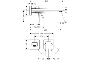 32526670 HG Metropol смеситель для раковины из стены матовый черный - 2