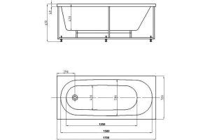 Акриловая ванна Акватек Оберон 170x70 - 2