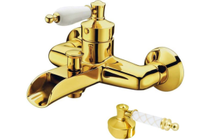 Смеситель для ванны Boheme Vogue золото с белым