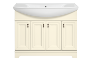 Тумба с раковиной Misty Лувр 105 бежевая глянцевая