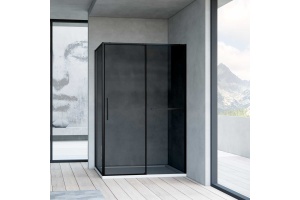 Душевой уголок Vincea Slim Soft 120х90 профиль черный стекло тонированное 