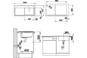Мойка кухонная Blanco Zenar XL 6S темная скала, правая - 2