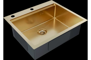 Мойка кухонная Paulmark Brim-Pro 59 брашированное золото - 2