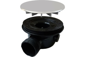 Сифон с крышкой для поддонов из камня Vincea c гидрозатвором черный