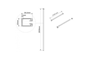Пристенный профиль для душевой перегородки Vincea Walk-In матовый черный - 2