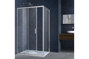 Боковая стенка Vincea Alpha 80х190 хром стекло прозрачное - 2