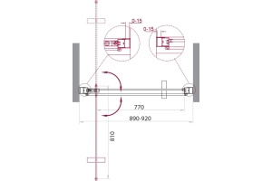 Душевая дверь BelBagno Marmi 90 профиль хром (MARMI-B-1-90-C-Cr) - 3
