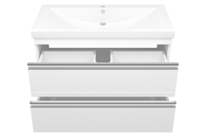 Тумба с раковиной Misty Ингрид 90 белая глянцевая - 2