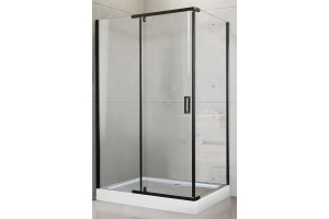 Душевой уголок Royal Bath HPV 140х90 с поддоном профиль черный стекло прозрачное