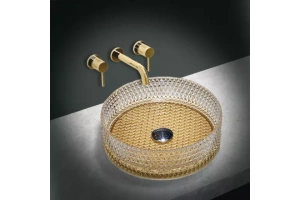 Накладная раковина Vincea 40х40 золотая - 2