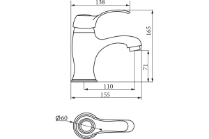 Смеситель Veragio Grazia VR.GRA-3510.CR для раковины, хром - 2