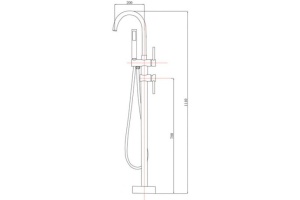 Смеситель напольный для ванны с душем Timo Saona 2300/03Y-CR черный - 3