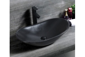 Раковина накладная CeramaLux NC 61.5 см черный матовый (7811АМВ)