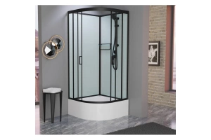 Душевая кабина Frank 100х100 черная стекло матовое - 3