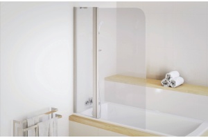 Шторка на ванну Excellent Серия 900 100х145 профиль хром стекло прозрачное - 2