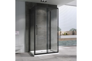 Душевой уголок Abber Schwarzer Diamant 120x60 профиль черный стекло прозрачное - 2
