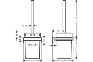 Ершик Hansgrohe AddStoris шлифованный черный хром - 2