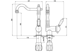 Смеситель для кухни Rav Slezak Labe черный матовый - золото - 2