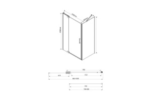 Душевой уголок Vincea Extra 100х80 хром стекло прозрачное - 2