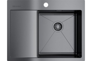 Мойка кухонная Omoikiri Akisame 65-GM-R вороненая сталь