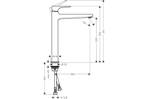 Смеситель Hansgrohe Metropol 32512990 для раковины, с донным клапаном Push-Open - 2