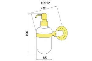 Дозатор для жидкого мыла настенный Boheme Royal Cristal хром с коричневым - 2