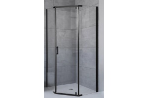 Душевой уголок Royal Bath TR 80х90 профиль черный стекло прозрачное