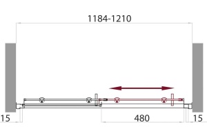 Душевая дверь в нишу BelBagno Uno BF 1 120 C Cr - 2