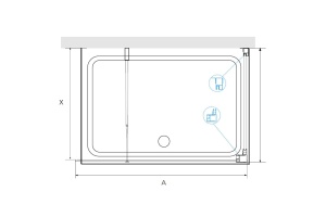 Душевой уголок Rgw Walk in 100x100 чёрный стекло прозрачное - 2