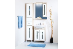 Зеркало-шкаф Бриклаер Бали 62 светлая лиственница, белый глянец, R - 2