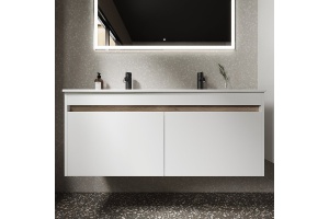 Тумба под раковину подвесная Sancos Smart 120 белая глянцевая - 2