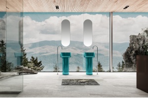 Раковина напольная Abber Kristall 45 бирюзовый - 2