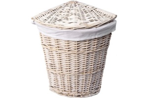 Корзина для белья Wasserkraft Vils WB-560-L белая, большая, угловая