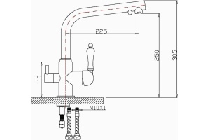 Смеситель Zorg Clean Water ZR 313 YF-33 NICKEL для кухонной мойки - 2