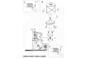 Наземный низкий светильник Eglo Hilburn 1 94867 - 3